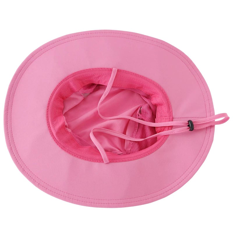 Connectyle Toddler Boys Safari Sun Hat Kids UPF 50+ Fishing Hats Summer Beach Sun Hat S Hot Pink - Image 3